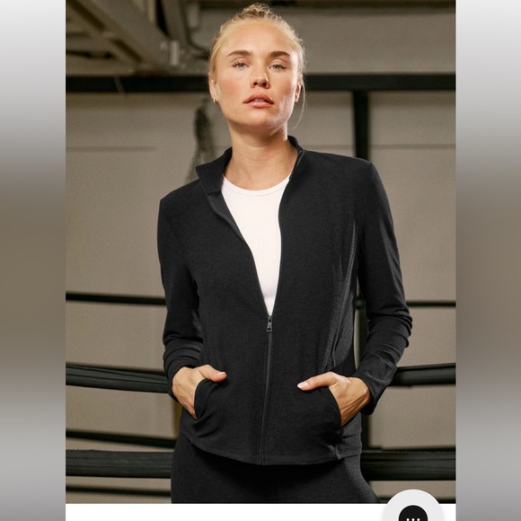 Beyond Yoga Space Dye On The Go Mock Neck Jacket. Side Pockets, Full Zip. Size L - Picture 1 of 16